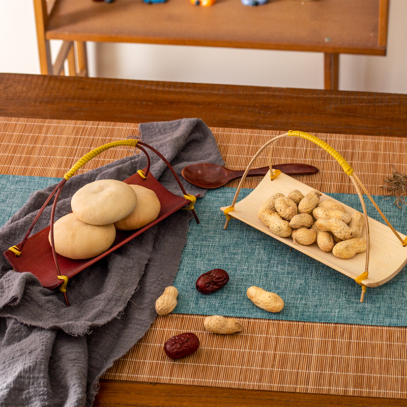 Handwoven Bamboo  Tea Tray Wed - Dim Sum Basket 评论和价格