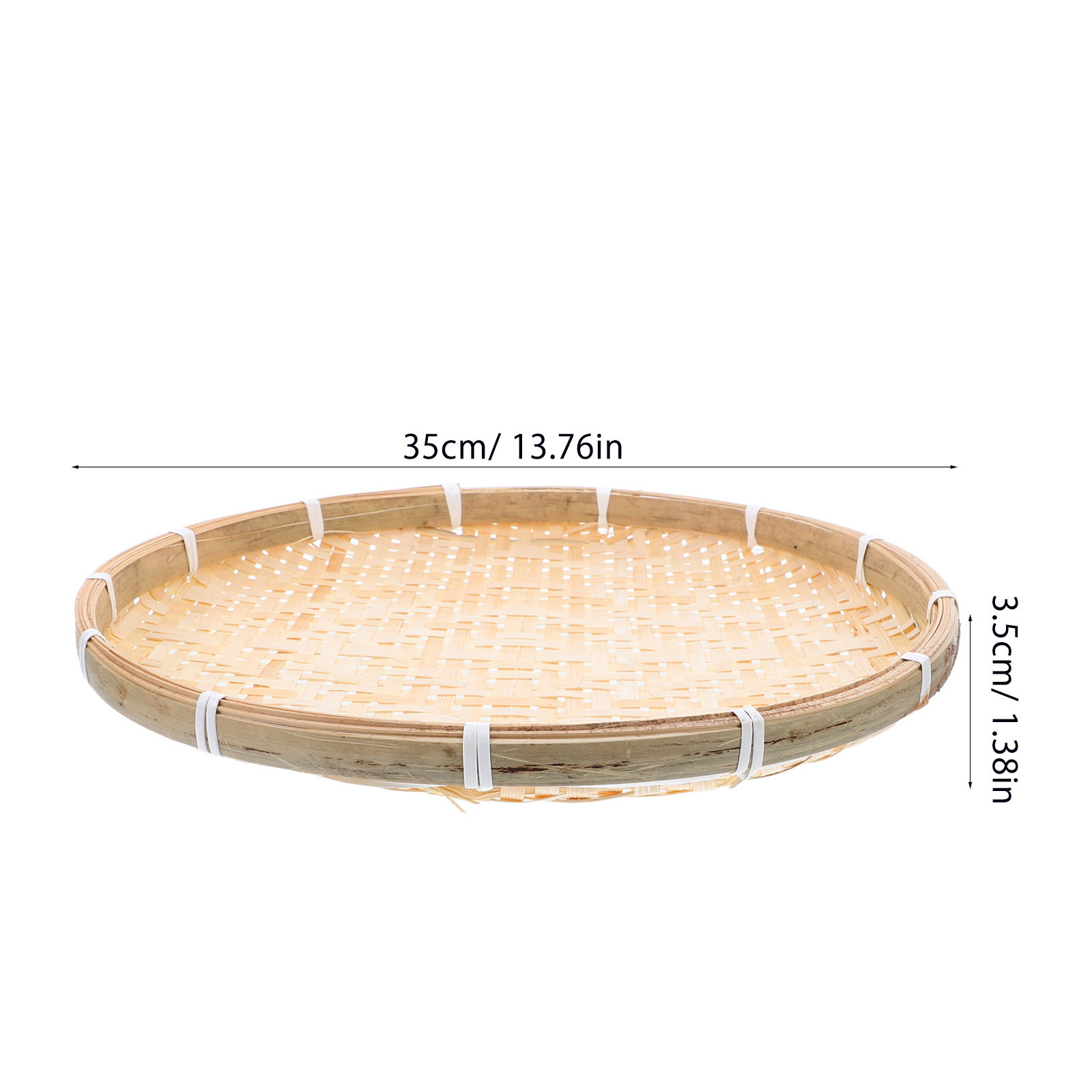 35Cm Round Bamboo Sieve Basket - Dim Sum Basket 评论和价格