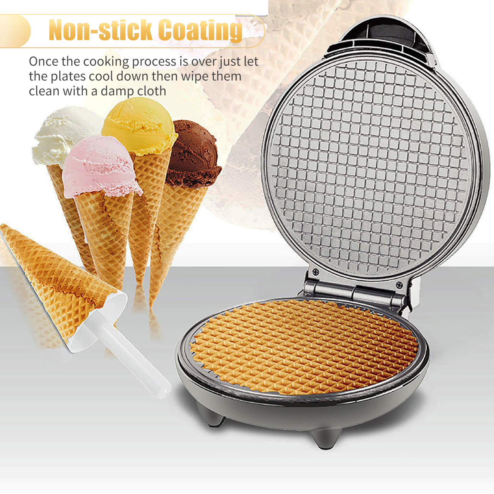 1200W Waffle Maker Nonstick Ba - Waffle Cone Maker 评论和价格