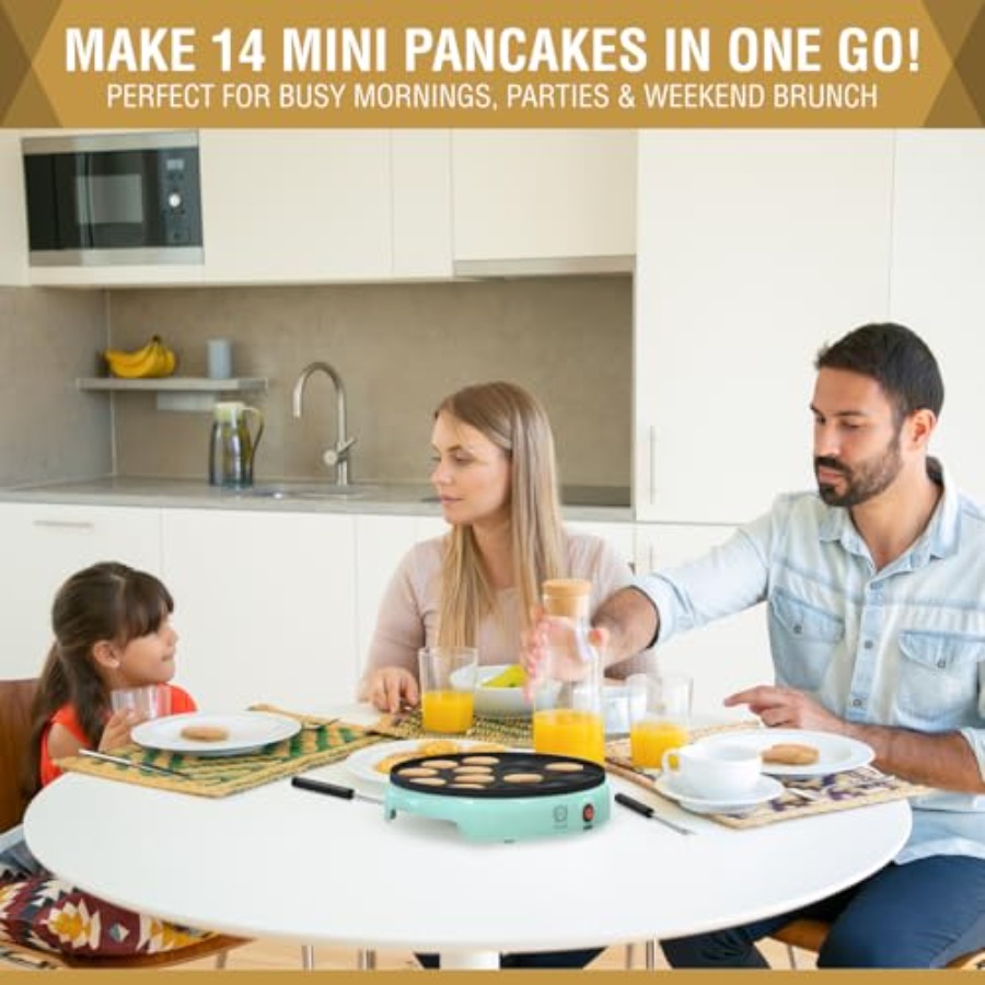 Mini Pancake Maker 14-Hole Ele - Mini Pancake Griddle 评论和价格