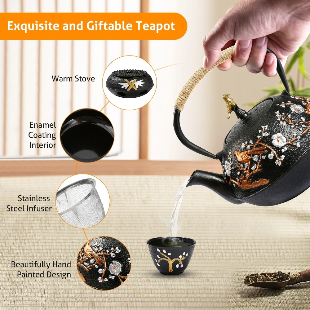 Cast Iron Teapot Set with Alco - Cast Iron Corn 评论和价格